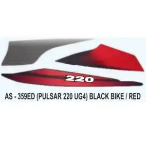 Graphics Sticker Set for Bajaj Pulsar 220 UG4 – Black Vehicle – Red Sticker – Both Sides