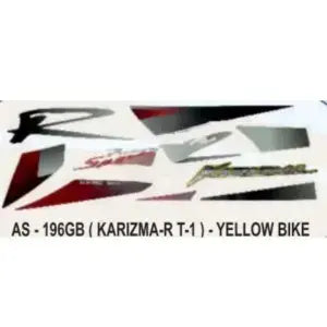 Graphics Sticker Set for Hero Honda Karizma R – Type 1 – Yellow Vehicle – Both Sides